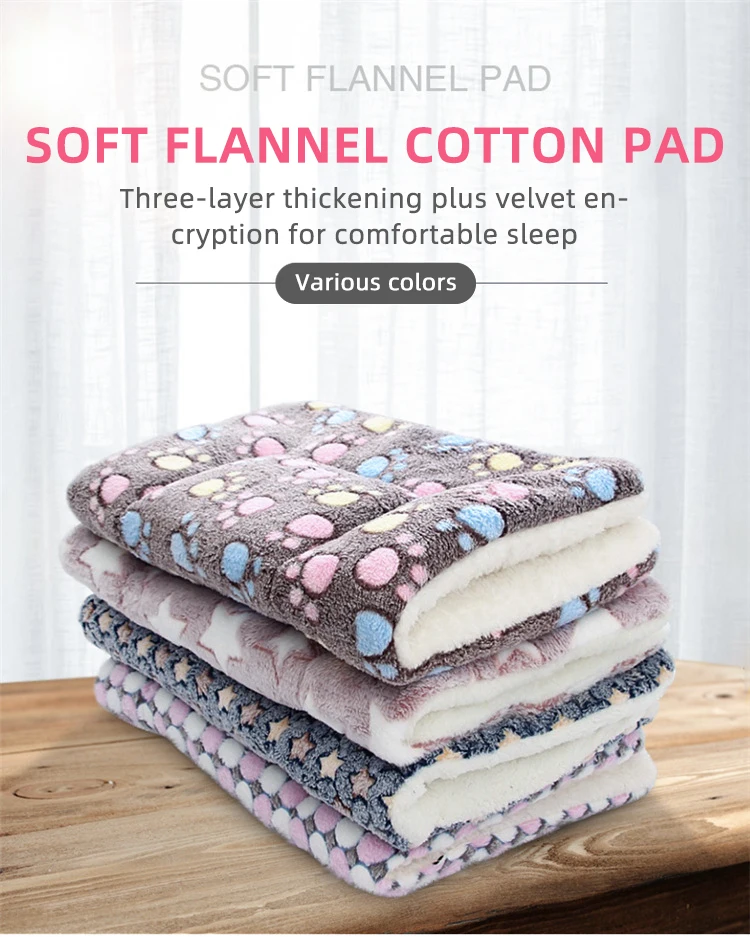 

Flannel Thickened Pet Fleece Pad Pets Blanket Bed Mat For Puppy Dog Cat Sofa Cushion Home Washable Rug Keep Warm Sleeping Cover