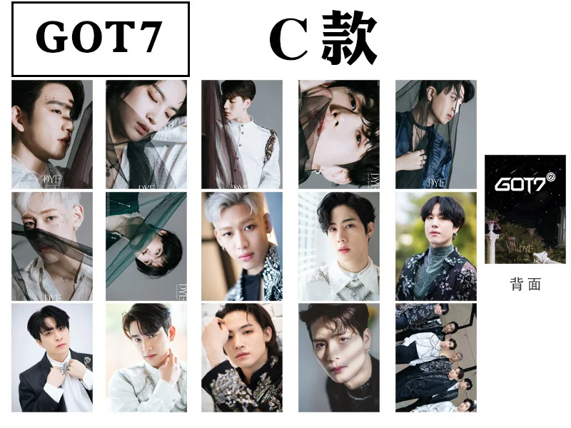 15pcs/set Kpop GOT7 photocard NEW Album Dye Double-Sided HD print for fans collection K-pop lomo card high quality New Card | Канцтовары