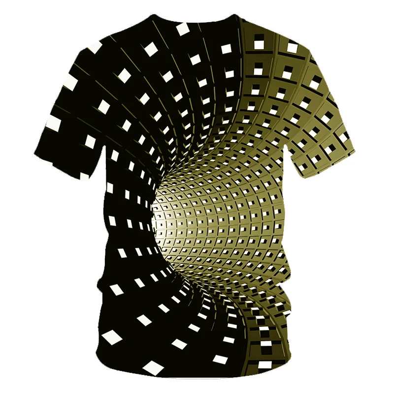 Персонализированная 3D визуальная Детская футболка с круглым вырезом и короткими