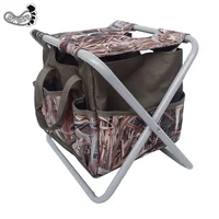 Outdoor Oxford Cloth Portable Mazar Dual-purpose Garden Folding Chair Camping Folding Fishing Stool with Storage Bag
