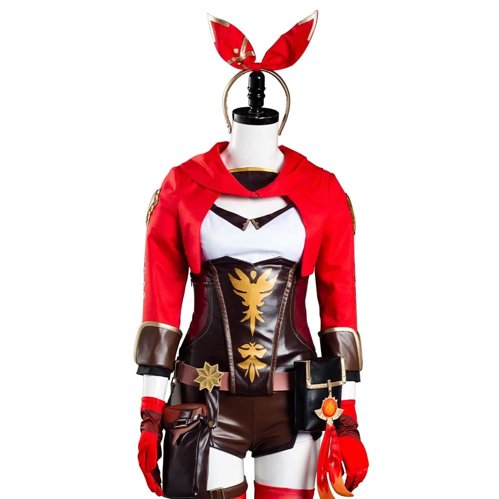 

Genshin Impact Amber Cosplay Costume Jumpsuit Outfits Halloween Carnival Suit