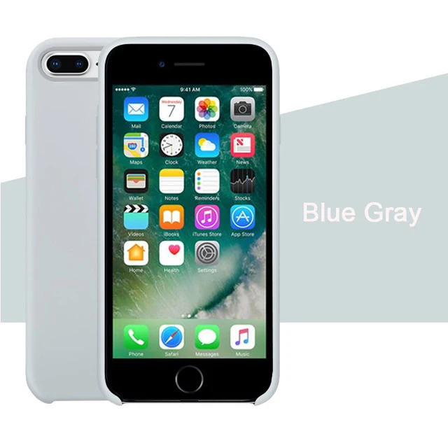 Blue Gray Роскошный силиконовый чехол для iphone 7 8 6S 6 Plus 11 Pro X XS чехол для MAX XR на Apple iphone 7 8 plus X 10 чехол официальный - Цвет: Blue Gray
