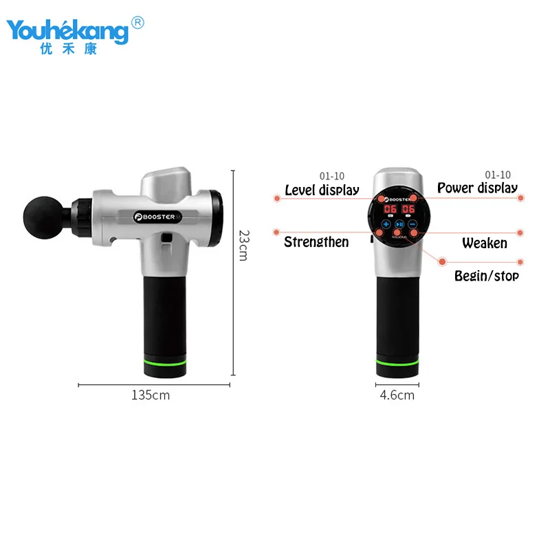 Электронный модный пистолет спортивный массажный вибрационный стимулятор мышц