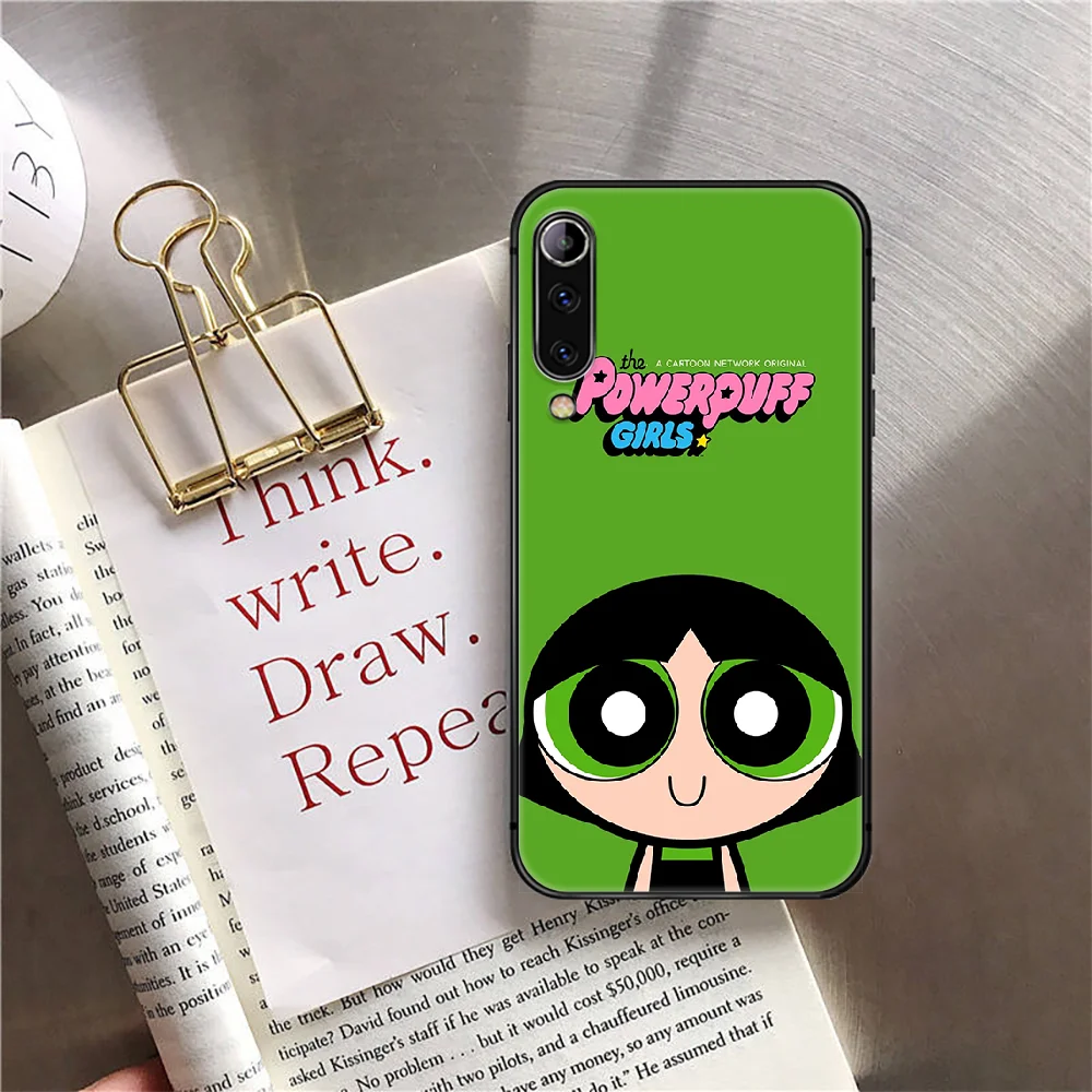 

Power Cute Puff Girl Phone Case Cover For Xiaomi Mi Note A2 A3 8 9 3 9 9T 10 Max Pro Lite Ultra Black Etui Silicone Pretty Back