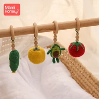 1pc baby gym new mobile bed bell wooden rattle fruit crochet pendant newborn car seat jewelry pendant kids toy gifts bed toy