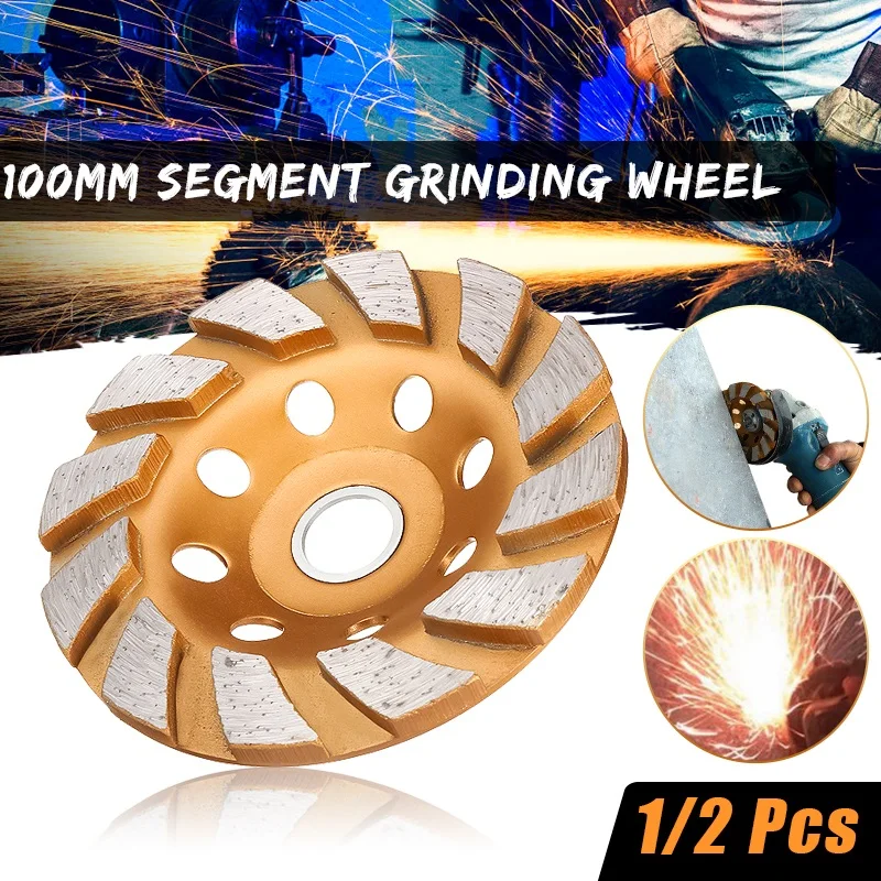 

100mm Segment Grinding Wheel Diamond Grind Cup Disc Concrete Granite Stone Grinder DIY Power Tool Ceramics Metalworking