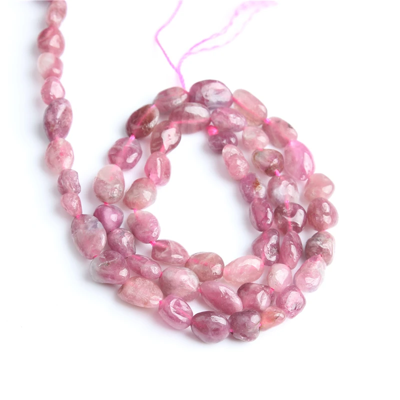 

Linxiang 6x8mm Natural irregular Red tourmaline loose beads, used for jewelry DIY Stone Bracelet Necklace