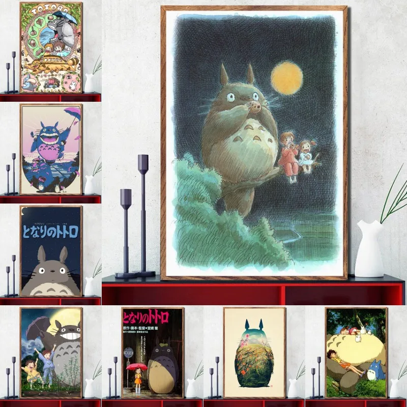 

Anime Totoro Studio Ghibli on The Wall Art Posters and Prints Canvas Painting Wall Art Pictures for Living Room Home Decoration