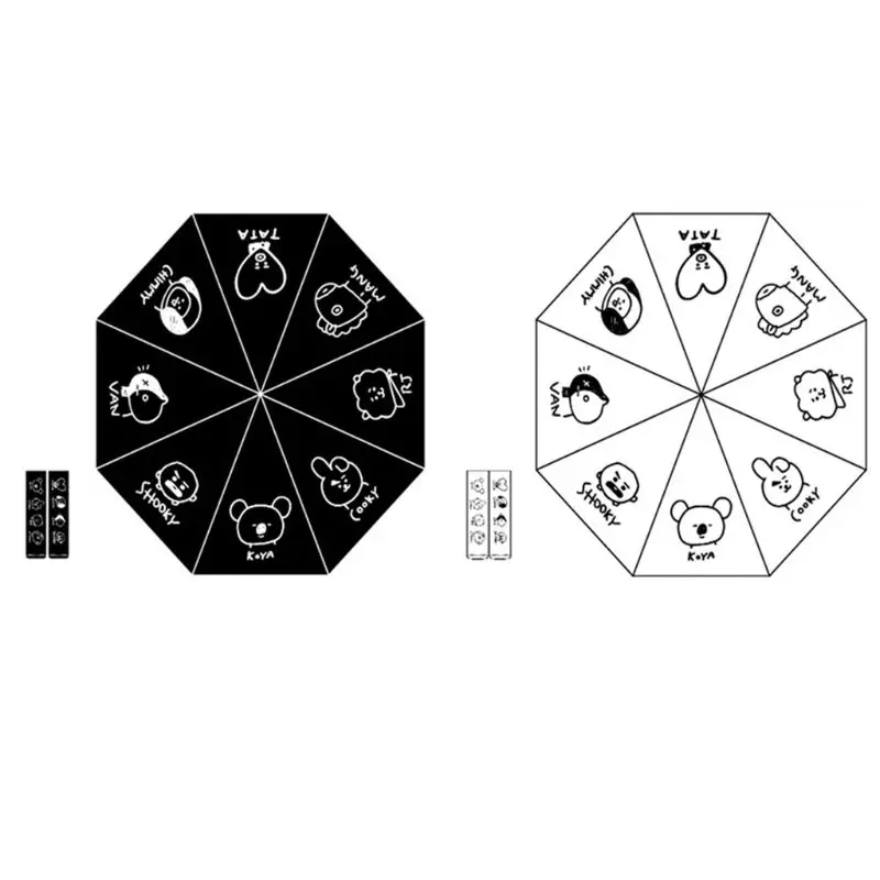 

W3JA Hot Sale Fashion Umbrella Kpop Star Same Style Cartoon Cute Gifts Fans Girls Sun Rain Umbrellas for bangtan boys