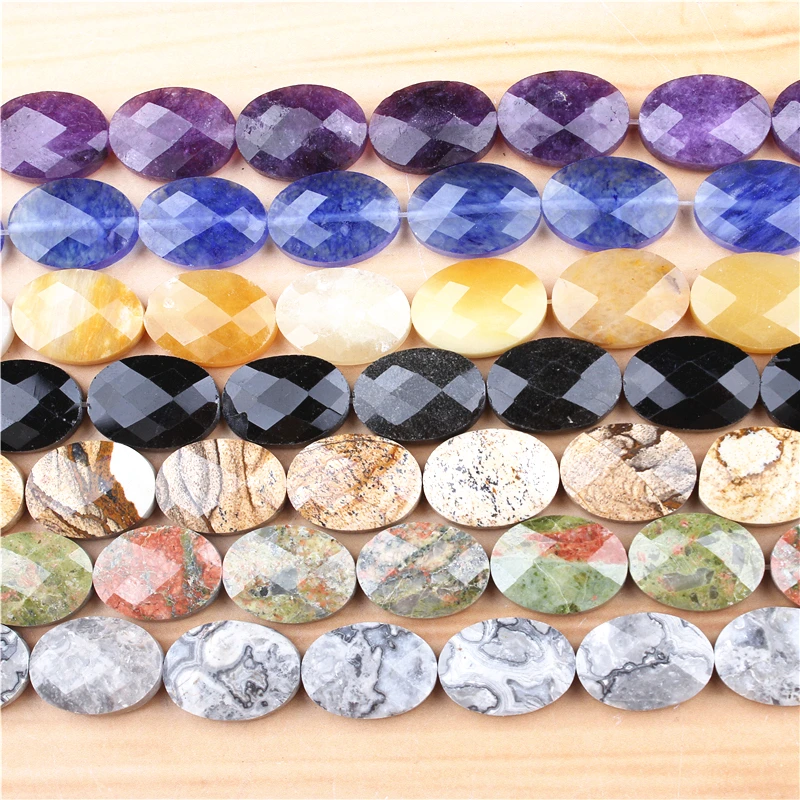 

16 16MM Natural Gem Round Round Faceted Bead Bracelet Necklace Flat Bead DIY Series