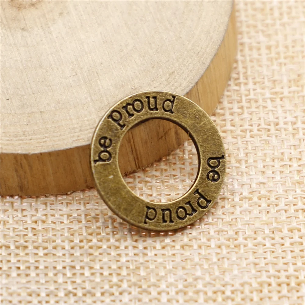 

free shipping 20pcs 22mm antique bronze be proud charms diy retro jewelry fit Earring keychain hair card pendant accessories