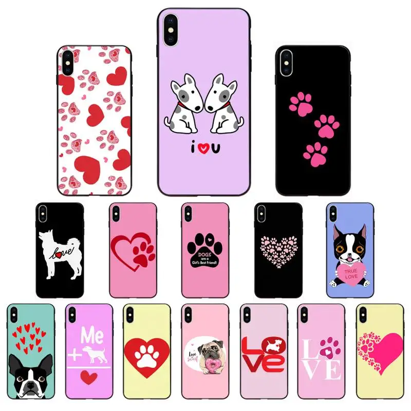 FHNBLJ чехол для телефона с сердцем собакой щенком любовью сделай сам iphone 11 Pro Max X XS MAX