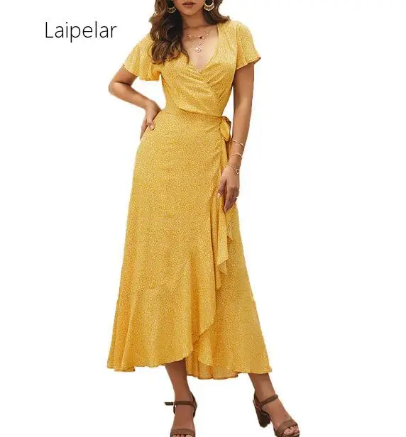 

Women Black Long Party Dress 2020 Autumn Winter Flower Dot Vintage Wrap Dress Ladies Red Plus Size Slit Evening Vestidos