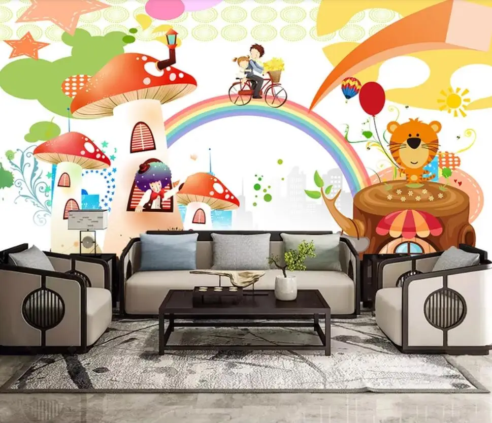Настенные 3D обои Milofi на заказ Мультяшные животные для детской комнаты гостиной