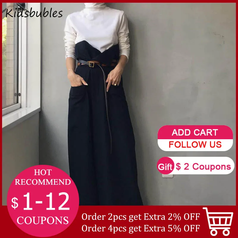 Женский свободный комбинезон с широкими штанинами элегантная белая футболка