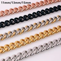 new arrive stainless steel trendy cuban curb link chain mens womens necklacebracelet unisexs jewelry 7 40inch friend gift