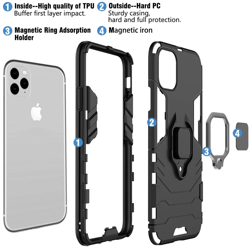 Чехол для iPhone 11 Pro Max 6 6s 7 8 Plus подставка кольцо на палец чехол-держатель X XR XS MAX