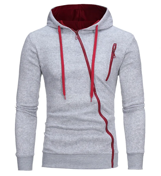 

Men's Slim Hooded Cardigan Sweater with Diagonal Zipper Men's Casual Vintage Hoodie Men Men Clothing Tracksuit