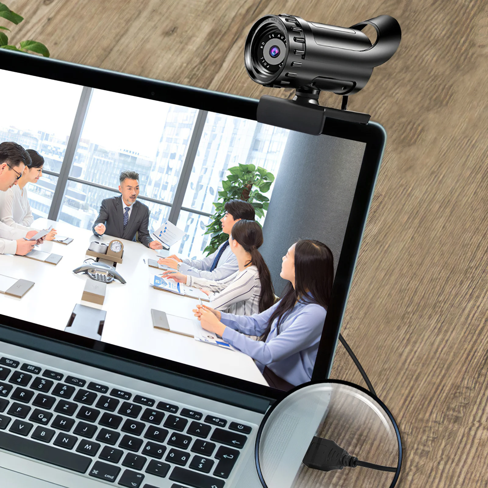 

Front Webcam Wired Webcam USB Drive Manual Focusing Compact Space Saving Rotary 1080p High Definition For Teaching Conference
