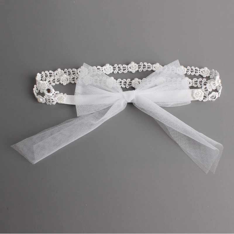 

2020 1 Pcs Baby bow girls Lace Headbands pearl flowers Headband Headwear Hair Band Baby Hair Accessories Girls Christmas Gifts
