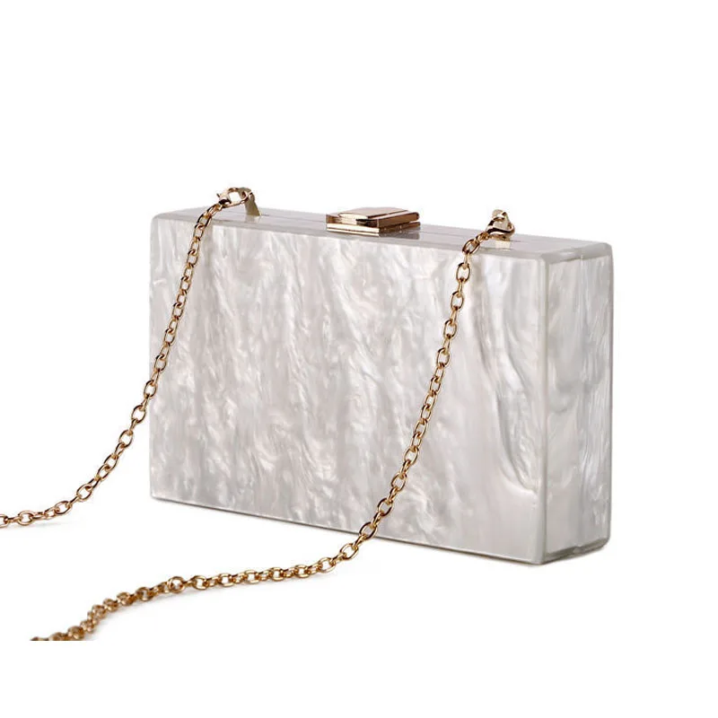 Новинка 2020 модная акриловая сумка акриловый клатч с мраморной текстурой женская