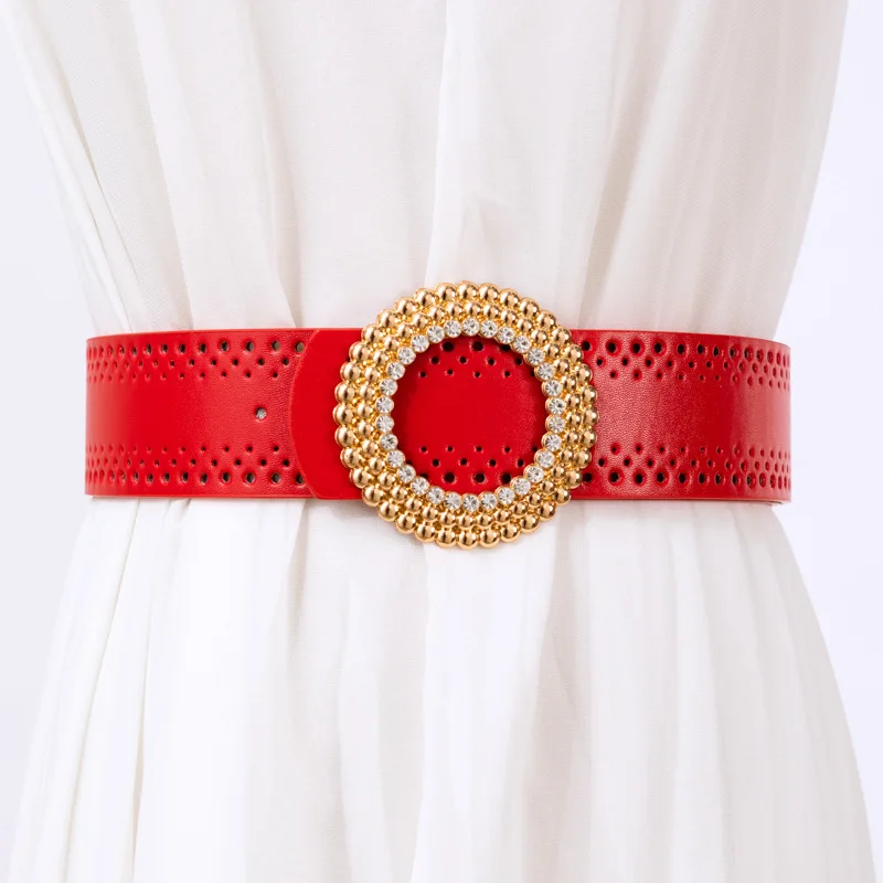 

Fashion women's belt casual Korean version of smooth buckle belt decoration with skirt sweater down jacket fashion trend girdle