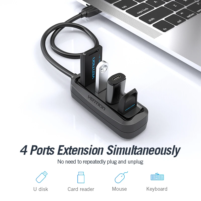 Vention usb-хаб высокоскоростной 4 порта USB 2,0 концентратор разветвитель портативный OTG концентратор USB для Apple Macbook Air ноутбук ПК планшет