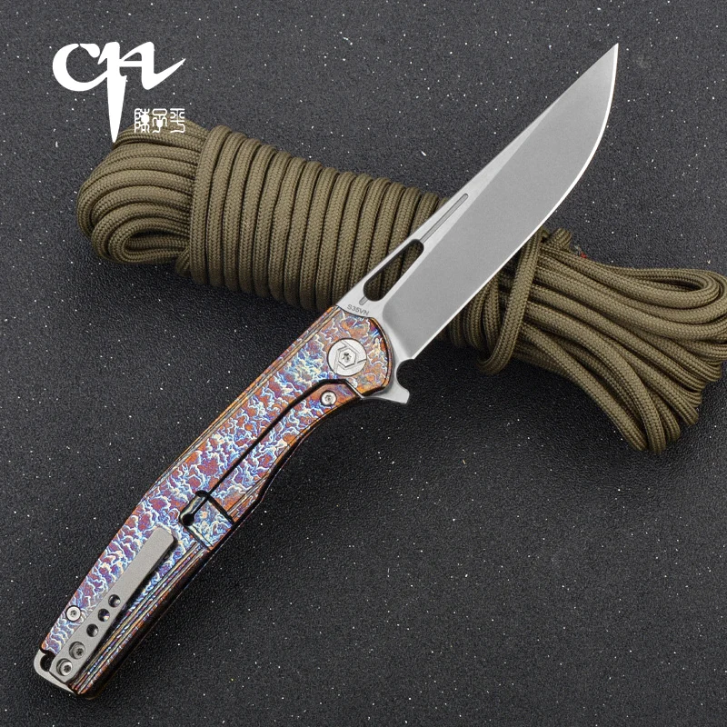

CH 3538 Outdoor Folding Knife Sharp S35VN Blade Titanium Alloy Handle Adventure Mountaineering BBQ Portable Knives 2020 New