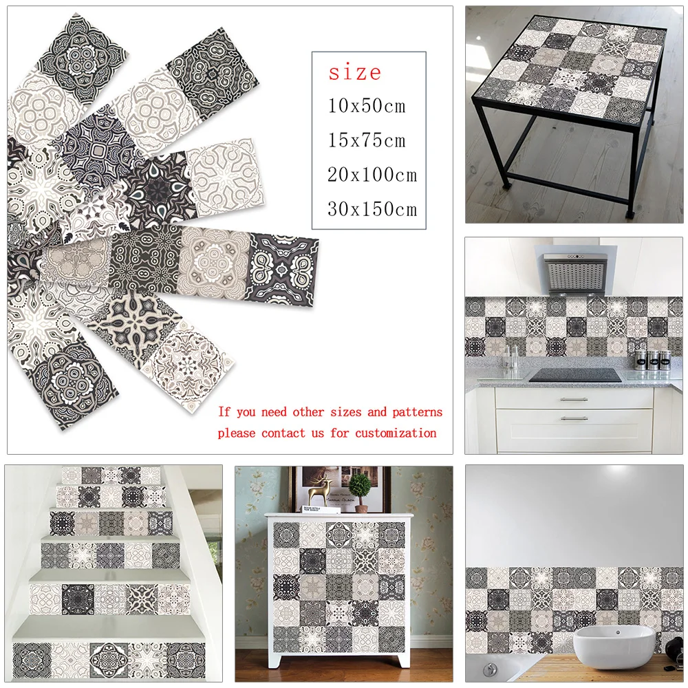 

Strip Tile Self-adhesive Wall Sticker Waistline Affixed Kitchen Cabinets Bathroom Veranda Furniture Home Decor Art Mural Modern