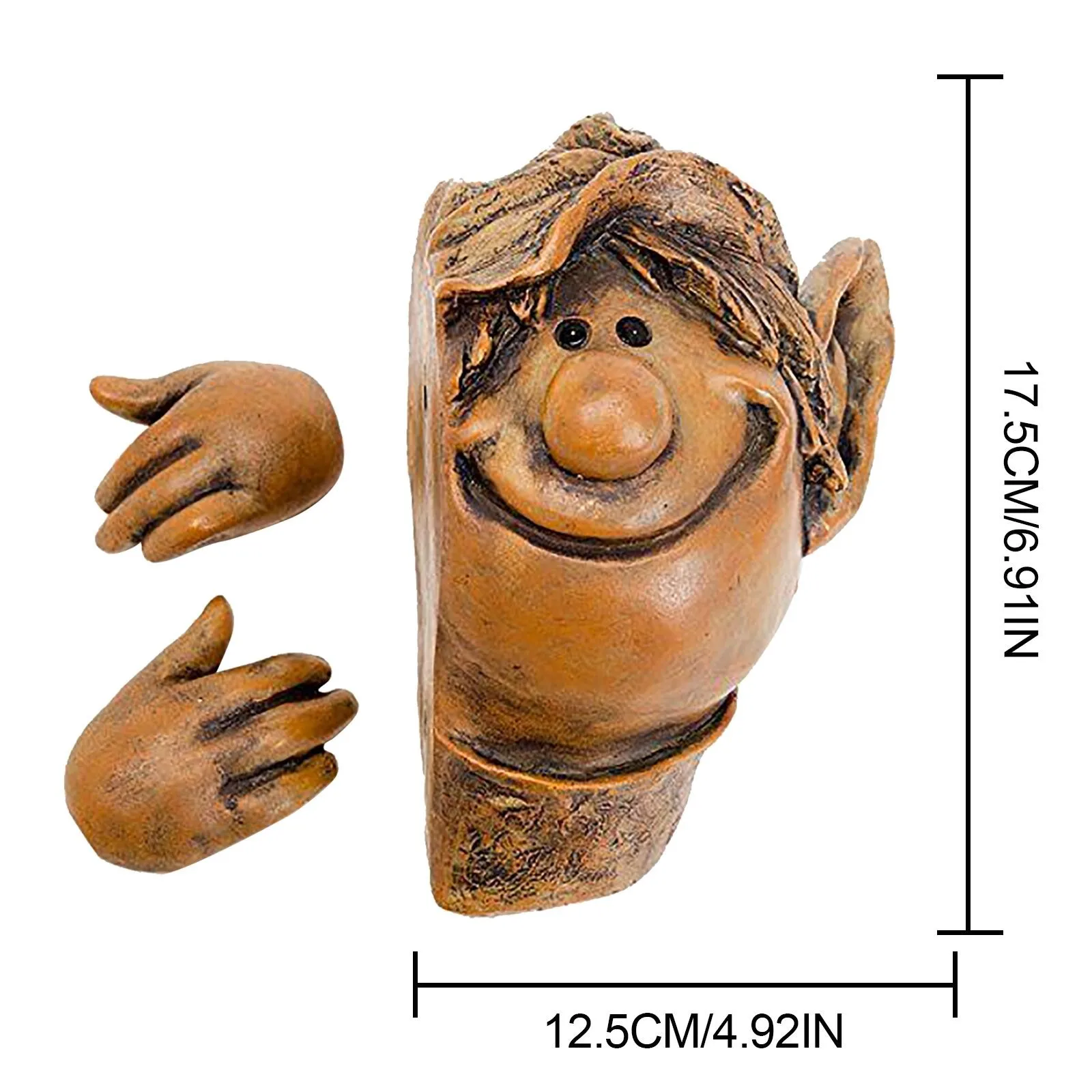 

Garden Peeker E-lf Tree Hugger Polyresin Outdoor Tree Sculpture Garden Decor