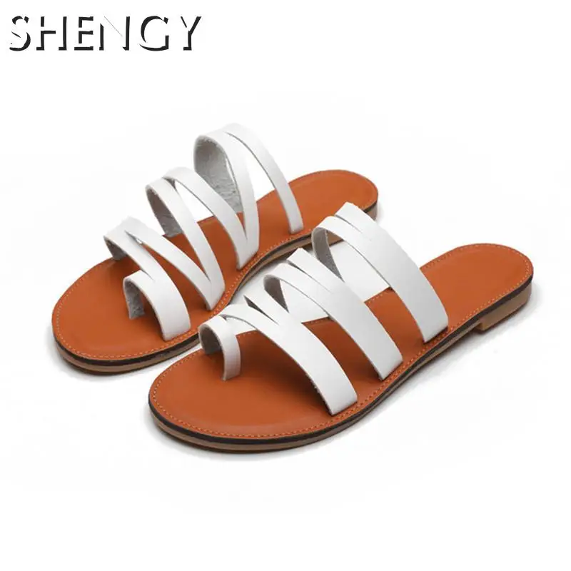 Женские шлёпанцы для женщин Ретро бретели женские тапочки желтого цвета на