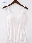 JESSIC Новый бюстгальтер с мягкими чашечками, майка, Женский модал, на тонких бретельках, однотонный топ, жилет, Женская майка со встроенным бюстгальтером, одежда для фитнеса