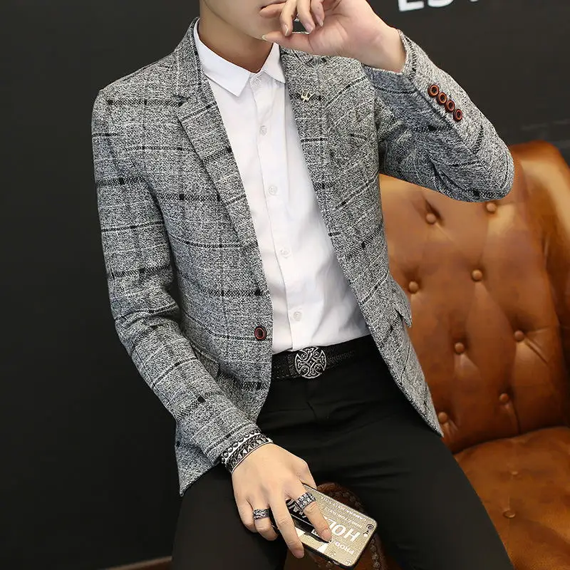 Jacket Male Blazer 2019 New Arrival Autumn Winter Streetwear Men's Suit Casual Brand Clothes Slim Fit Blazers Masculino | Мужская