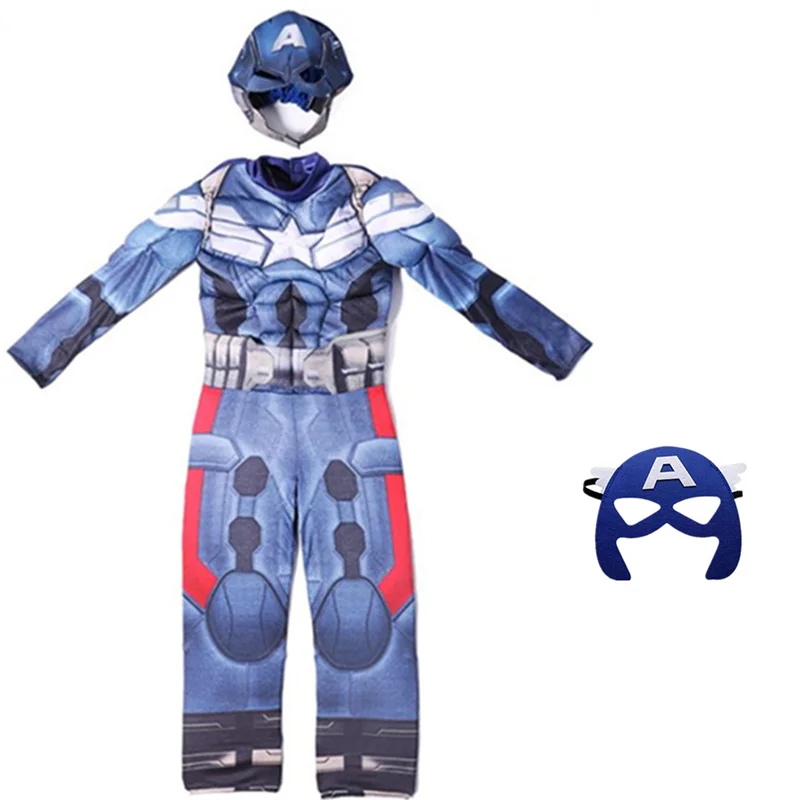 Костюм супергероя Мстителей для мальчиков и девочек детский Косплей Капитана