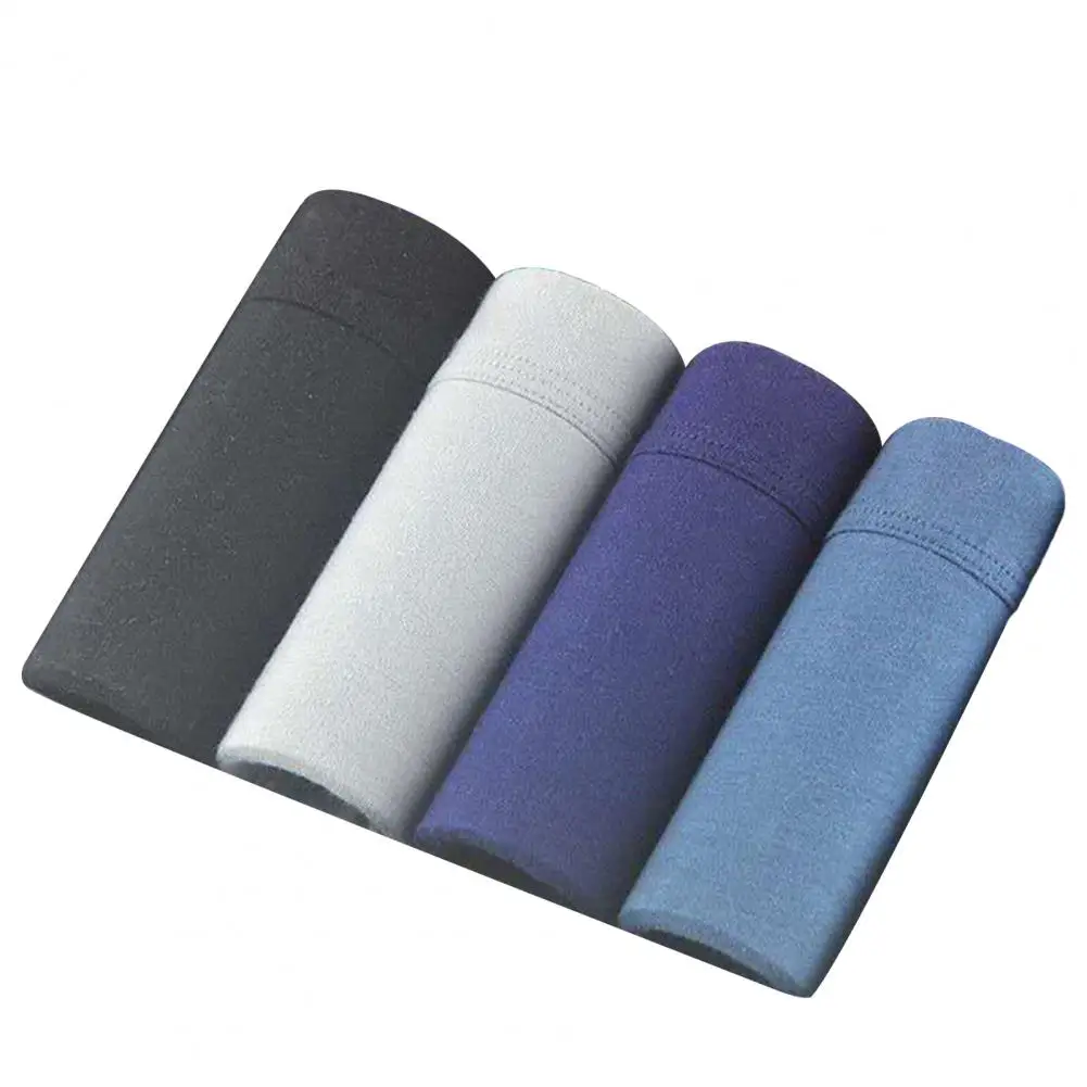 

4Pcs Popular Boxer Shorts U Convex Printed Men Stretchy Lightweight Wear-resistant Boxer Underpants for Living Room