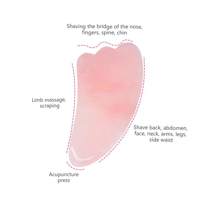Натуральный розовый кварц нефрит камень доска гуаша Давление массажной терапии