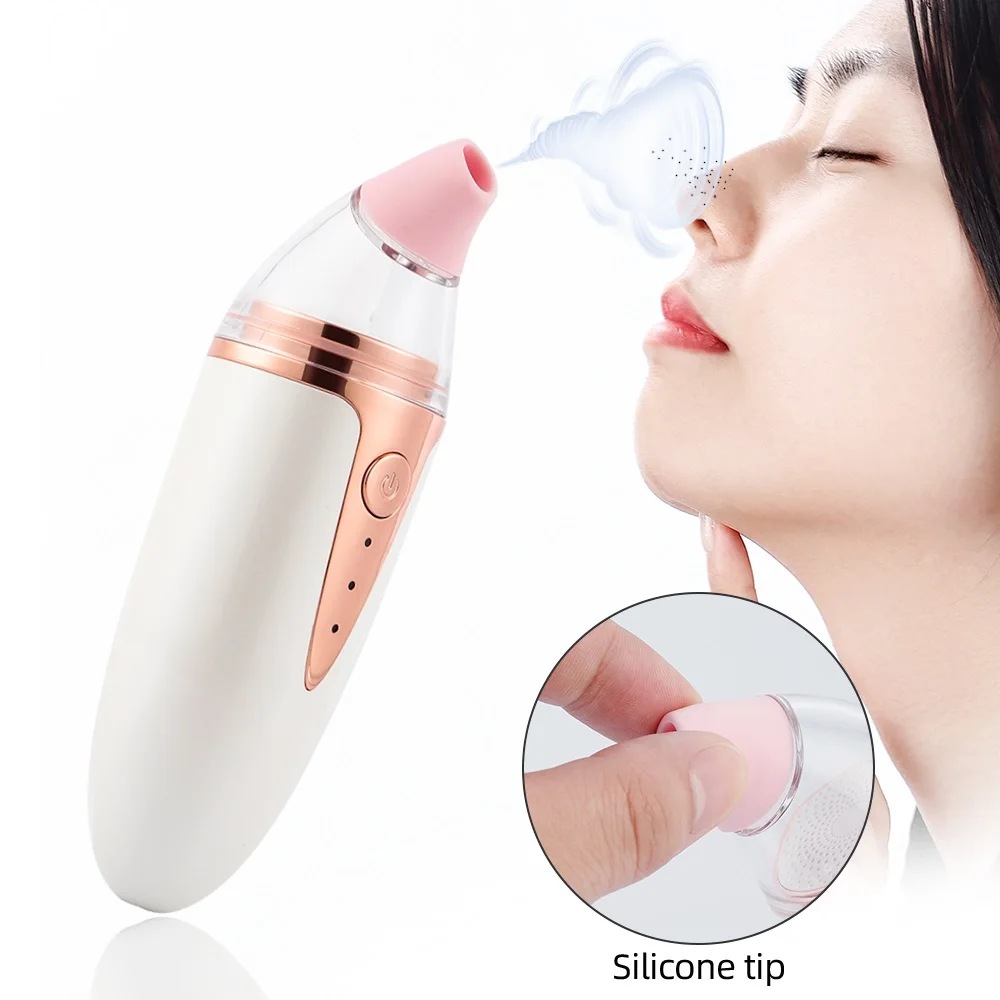 

Silicone Blackhead Remover Pimple Removal Suction Vacuum Cleaner Acne Pore Cleaning Instrument with Mirror Base