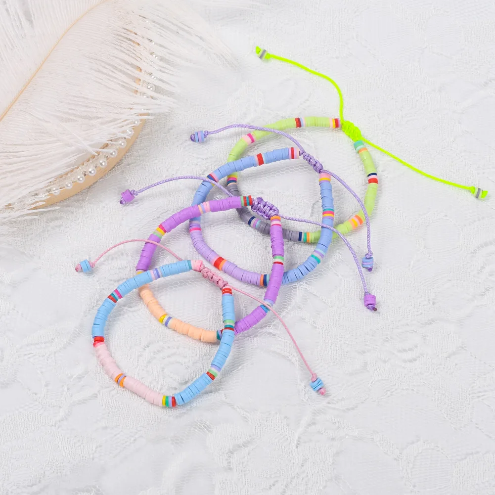 Новый Модный Цветной регулируемый эластичный браслет ручной работы из