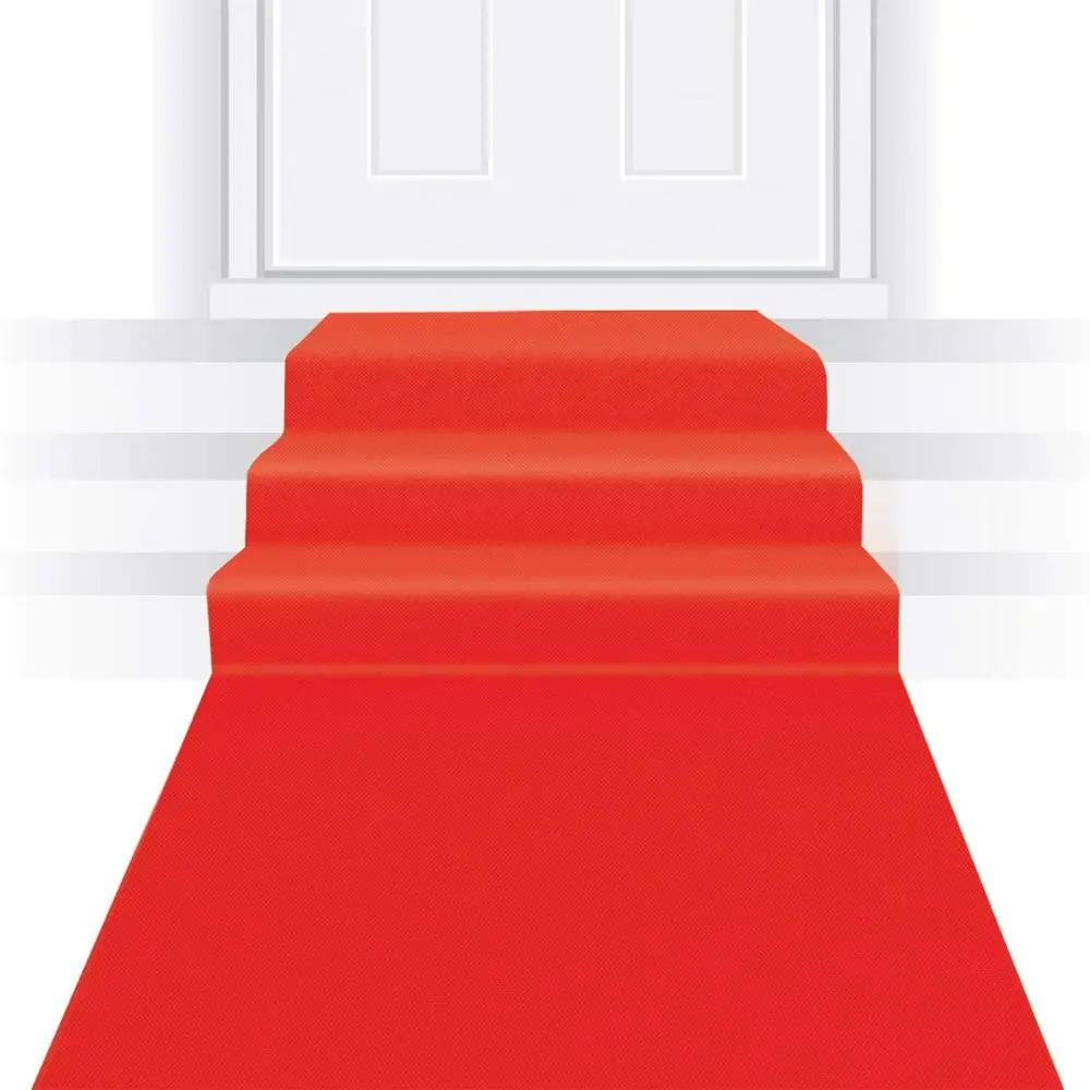 Alfombra roja de 4,5 M/15 pies, alfombra para fiesta de bodas, pasillo, decoraci&oacute;n roja, tela no tejida para bodas al aire libre, grosor: 0,8mm-1