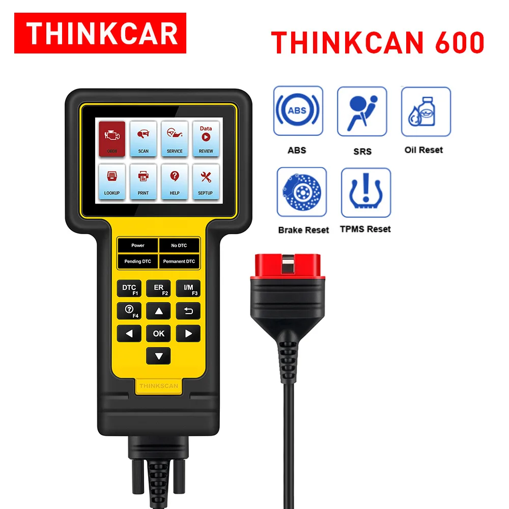 Диагностический инструмент THINKSCAN 600 OBD2 для ABS/SRS/OBDII считыватель кодов поддержка 5