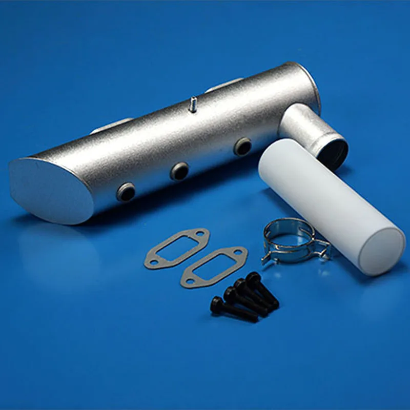 

1Set DLE 222 Gasoline Engine Exhaust Pipe with Gasket Screws Tube Clip Three Hole Vent-pipe Spare Parts for RC Fixed Wing Drone