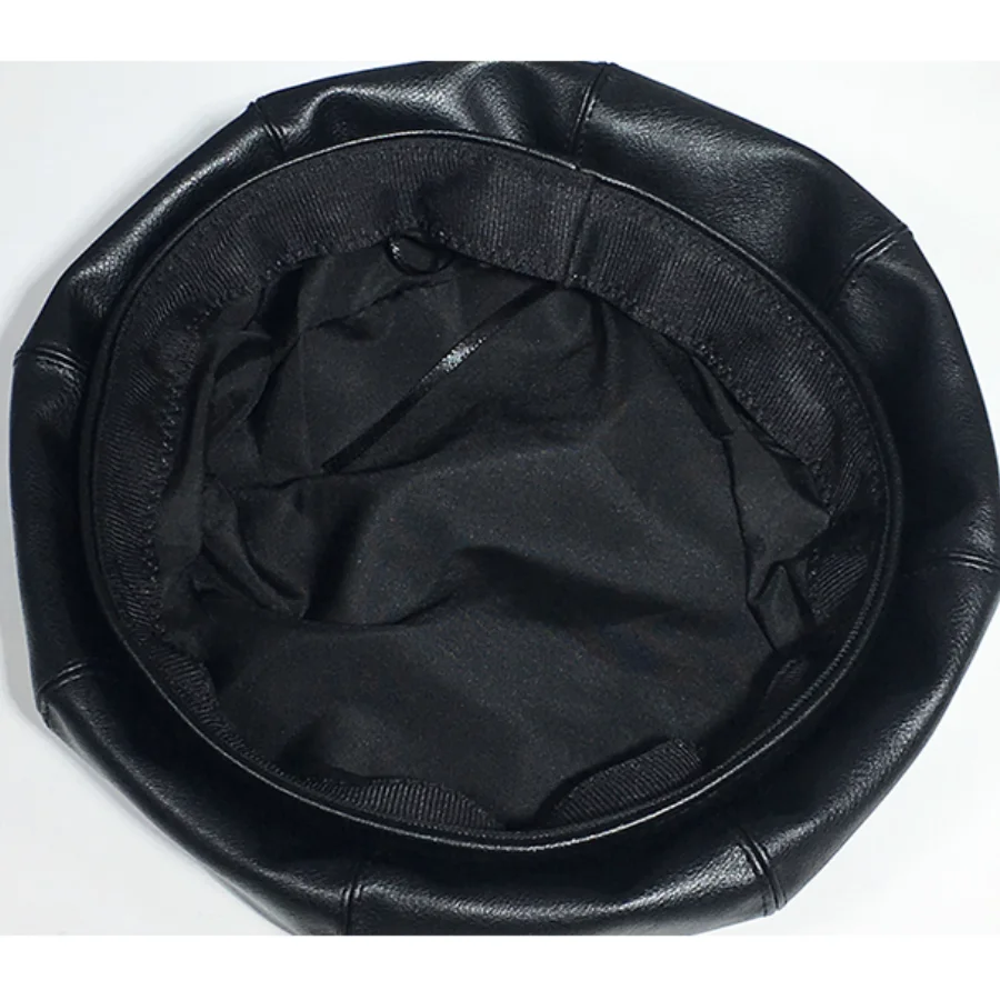 

Vintage French Beret Cap for Women Leather Berets Wool Autumn Winter Street Style Plain Cap Wool Warm Girl's Beanie Hat Caps