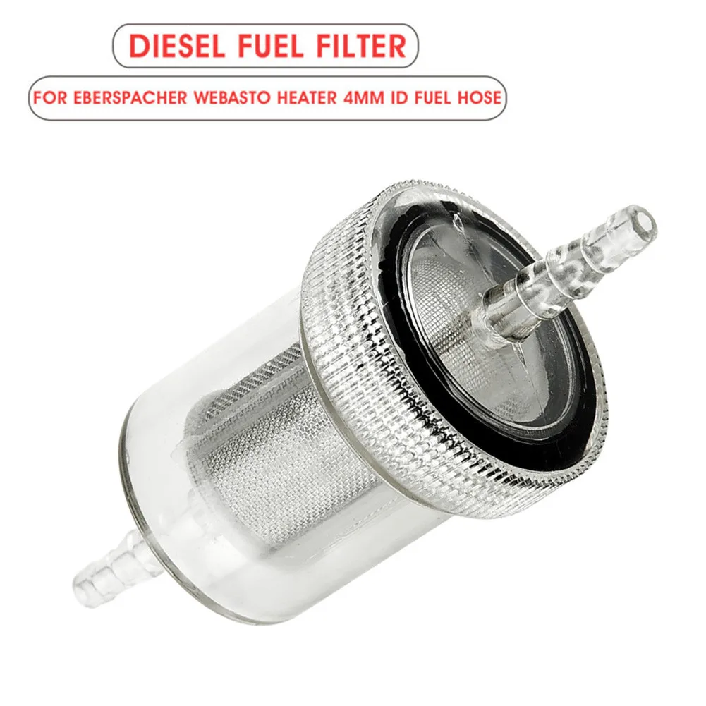 

2x Diesel In-Line Fuel Filter Kit For Webasto Eberspacher Air Heater Diesel Set 77mm Plastic Diesel Fuel Filter 4mm ID Fuel Hose