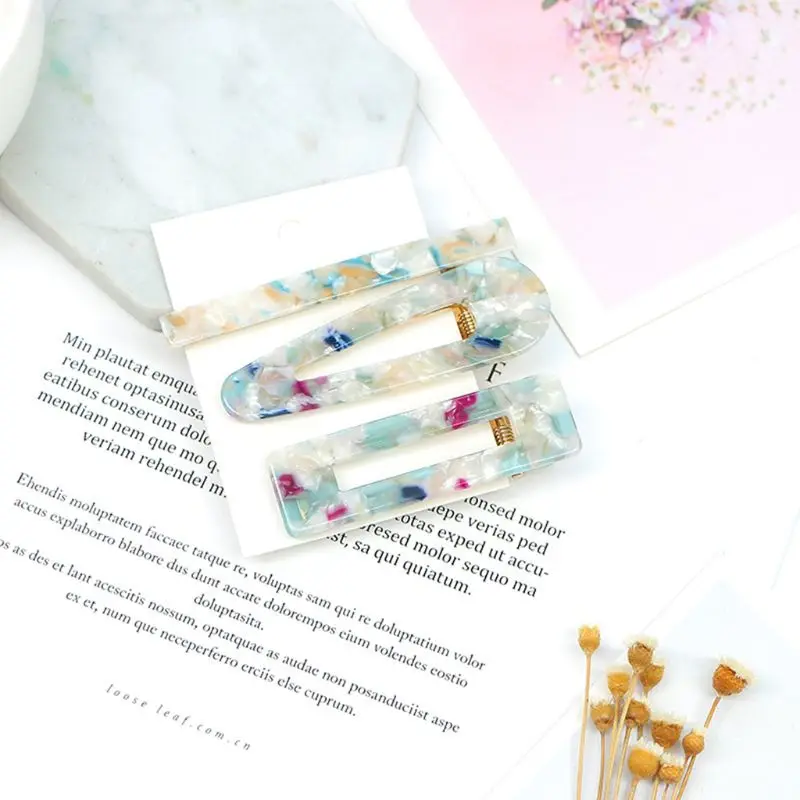 Заколки для волос женские 3 шт./компл. из ацетатного волокна |