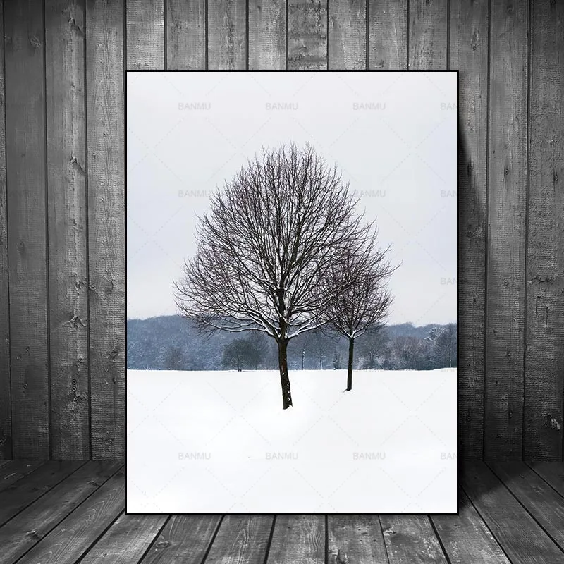 

Natural Canvas Painting Nordic poster home decor art Prints Tall Trees Forest print art picture wall painting