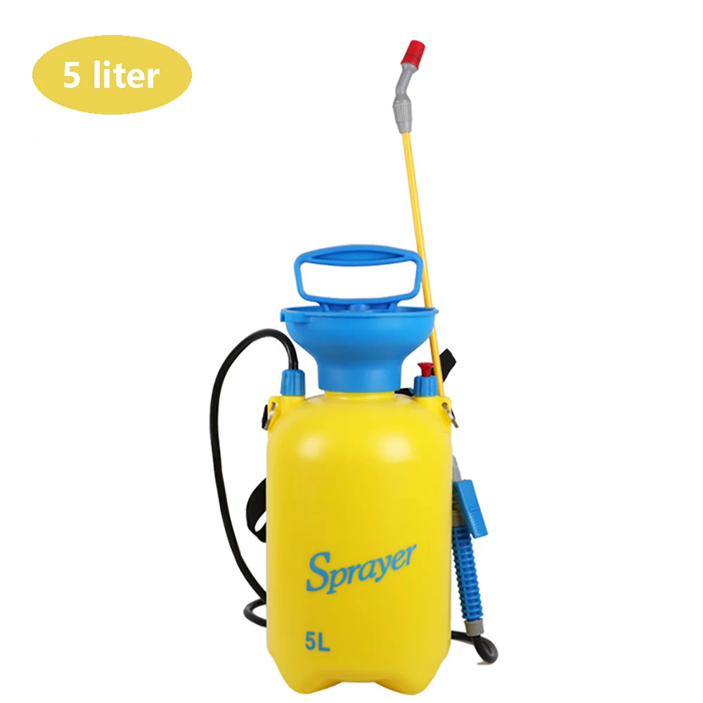 

5L Garden Knapsack Sprayer Pump Action Pressure Sprayer With Pressure Release Valve Yellow And Red Garden Greenhouse Supplies