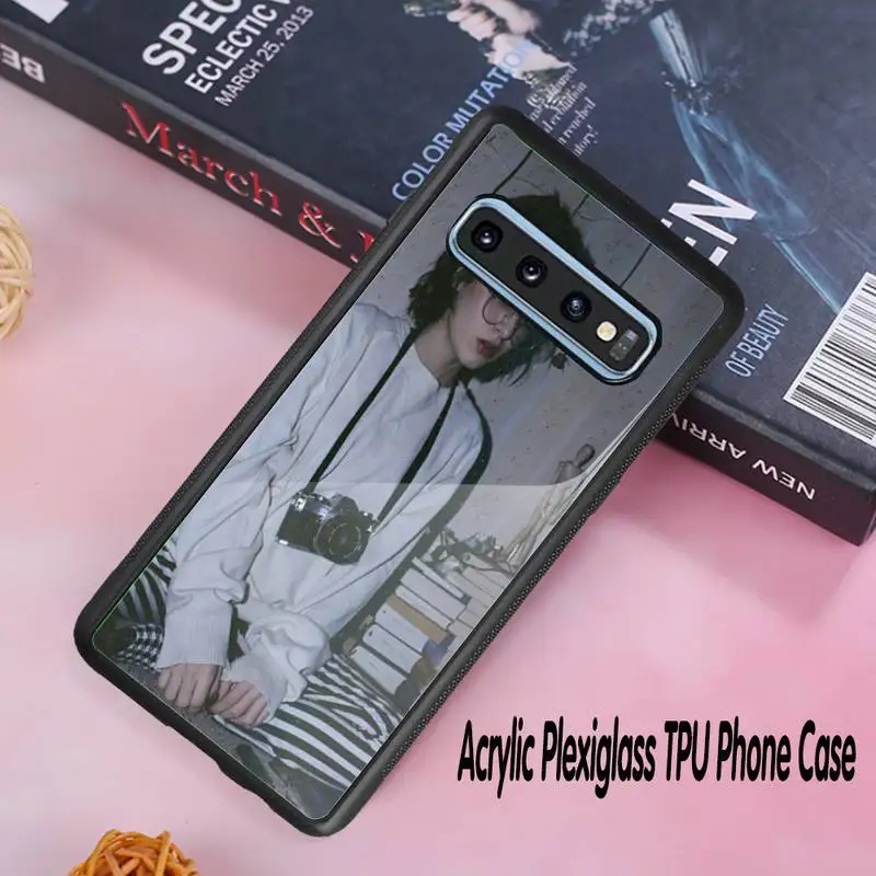 

Personality girl Phone Case Acrylic Plexiglass TPU For Samsung Galaxy S8 S9 S10 s10e S20 PLUS ULTRA S6edge