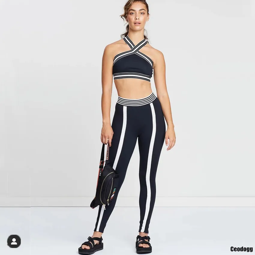 Женский спортивный костюм из двух предметов Леопардовый бюстгальтер-змея и