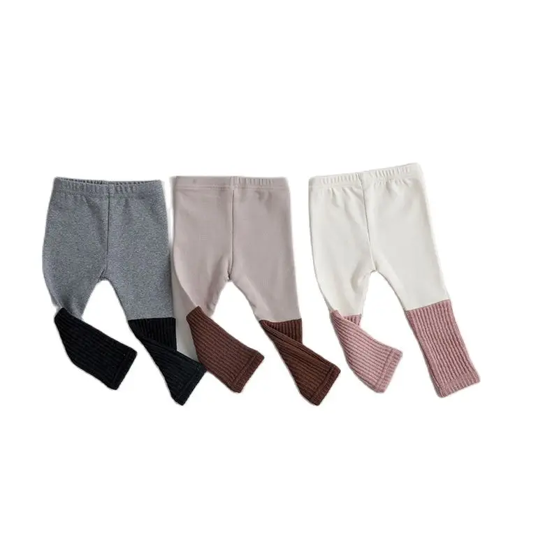 

2020new Autumn Winter Warm Candy Colors Cute Skinny Trousers Baby Girls&boys Comfortable Knitting Leggings Pants For Kids 3m-3t