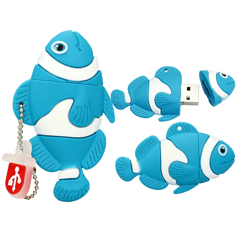 USB флеш накопитель в виде мультяшной рыбы 256 ГБ 128 64 32 16 8 2 0|pendrive 64gb|usb flash drive pendrivepen usb